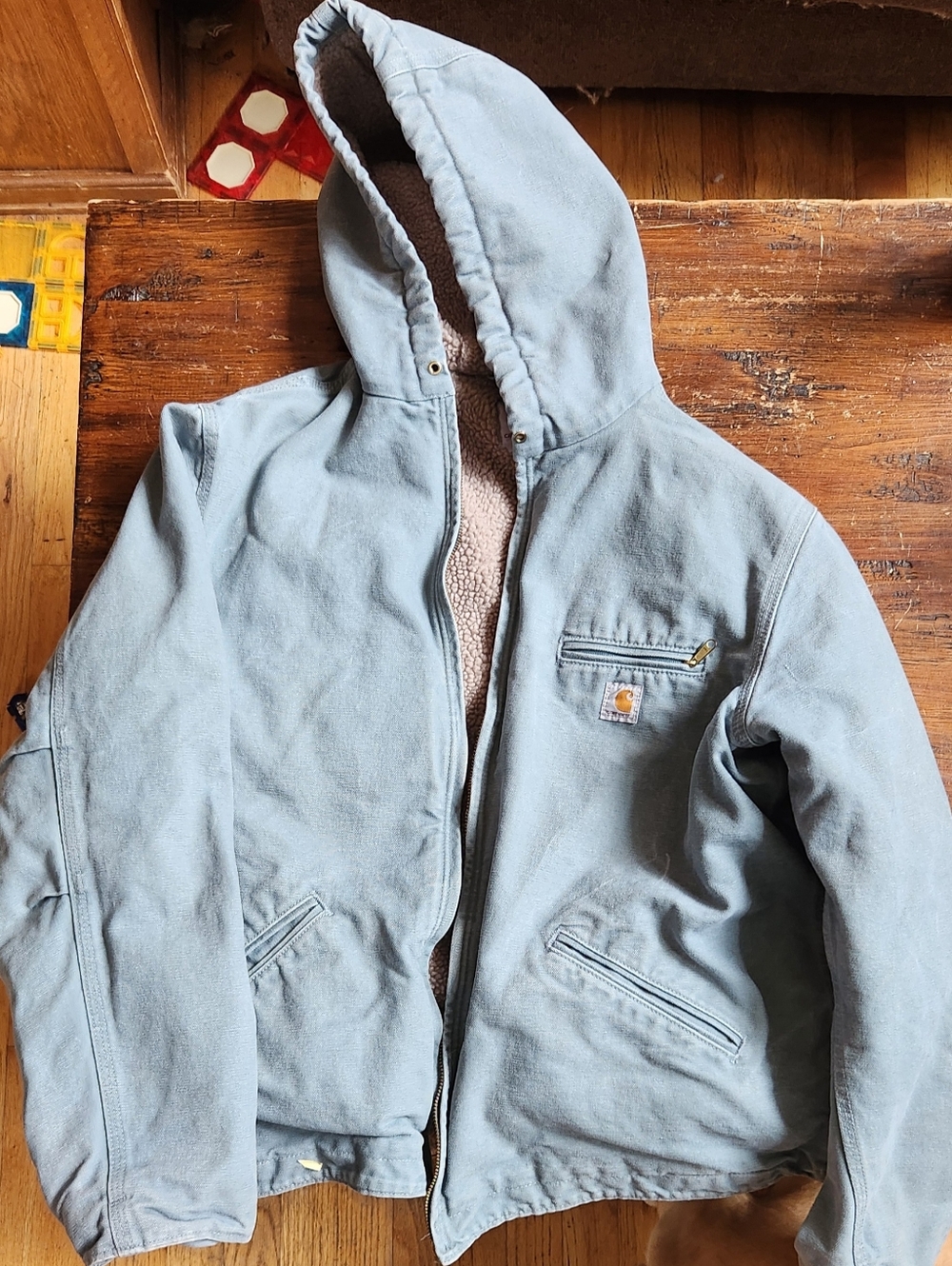 Carhartt Light Blue Hooded Sherpa Jacket